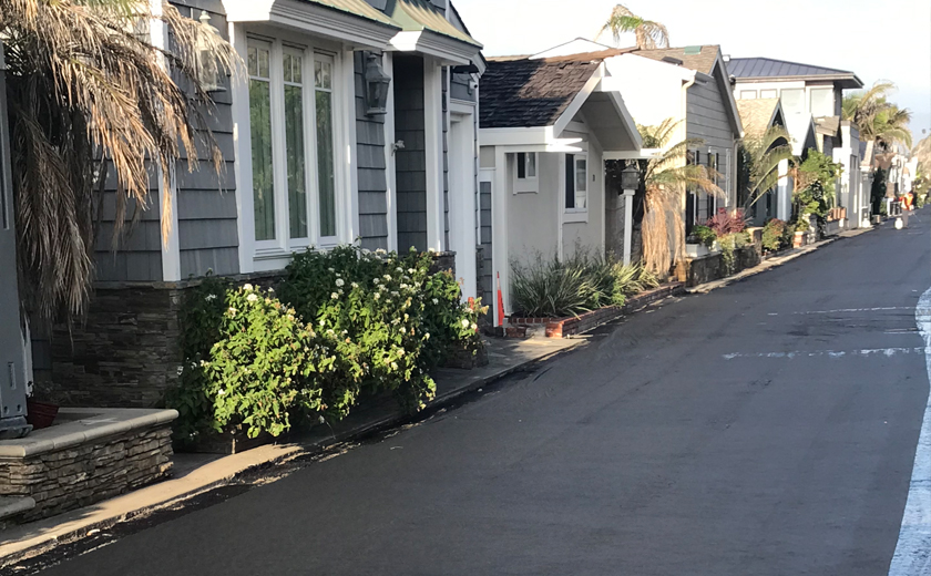 Zoomed shot of newly paved beach road