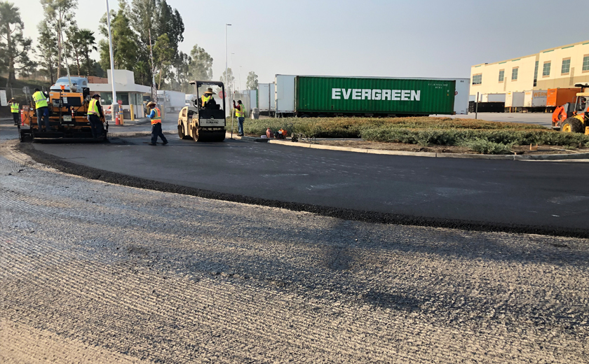 Construction Team paving parking lot