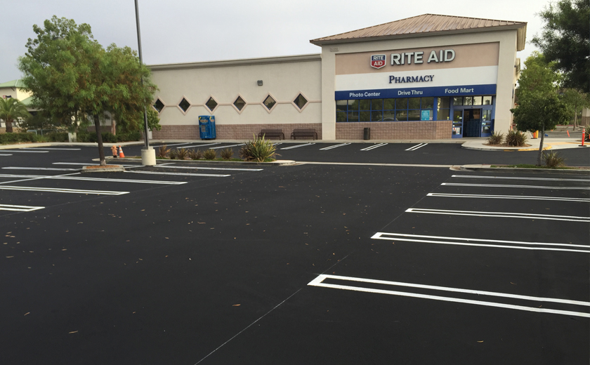 Rite Aid parking lot, newly paved